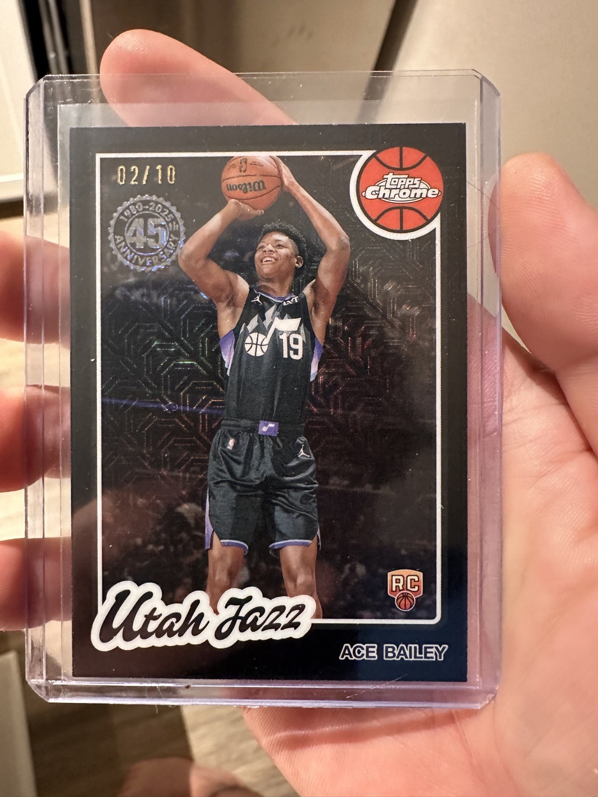 2025-26 Topps Ace Bailey /10 1980-81 Topps Chrome Black Mojo Rookie RC Jazz