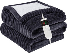 Heated Blanket Electric Throw Soft Heating Auto off 10 Heat Modes Flannel Sherpa