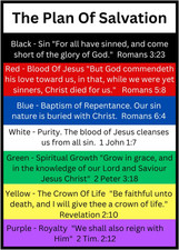 100 Bulk Plan of Salvation Prayer Cards – 7 Colors Gospel Tracts Made in USA