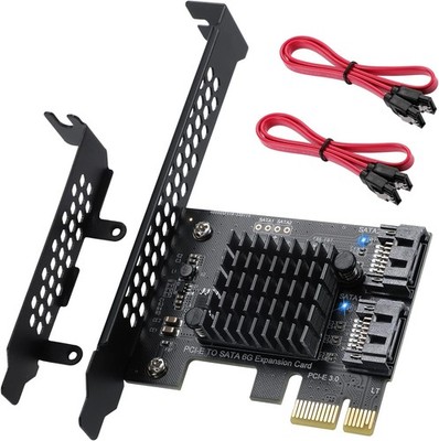PCI-E zu SATA 3.0 Controller-Karte 2-Port SATA III 6Gbps Erweiterung für SSD HDD