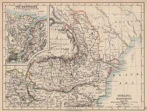 RUMANIA & BOSPHORUS. Romania Wallachia Moldavia Moldova. JOHNSTON 1906 map