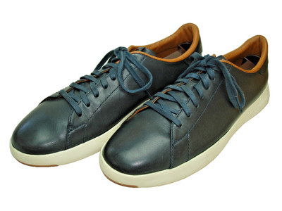 Men s 9 COLE HAAN GrandPro Blue Leather Casual Comfort Sneakers Shoes LITE WEAR