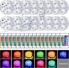 48 Pack Submersible LED Lights with Remote Waterproof Pool Underwater LED Light