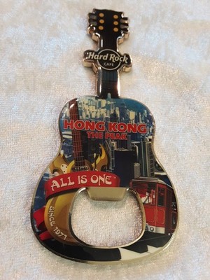 Hard Rock Cafe Bottle Opener Magnet Hong Kong Peak
