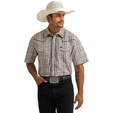 Wrangler Men's Vintage Inspired Black White Snap Shirt 112374815