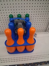 Plastic Lawn Bowling Set w/ Carry Caddy, Multicolor Pins  Balls
