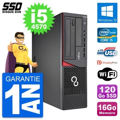PC Fujitsu Esprimo E720 E85+ DT Intel I5-4570 RAM 16GB SSD 120GB Windows 10 Wifi