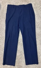 Perry Ellis Portfolio Navy Blue Modern Fit Folio-Flex Dress Pants Men's 32 x 30