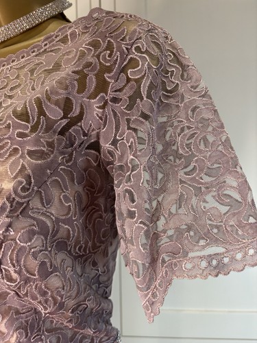 Mascara UK 14/16 Dusky Rose Satin & Lace Mother Of Bride Dress & Bolero Wedding - Bild 5 von 24