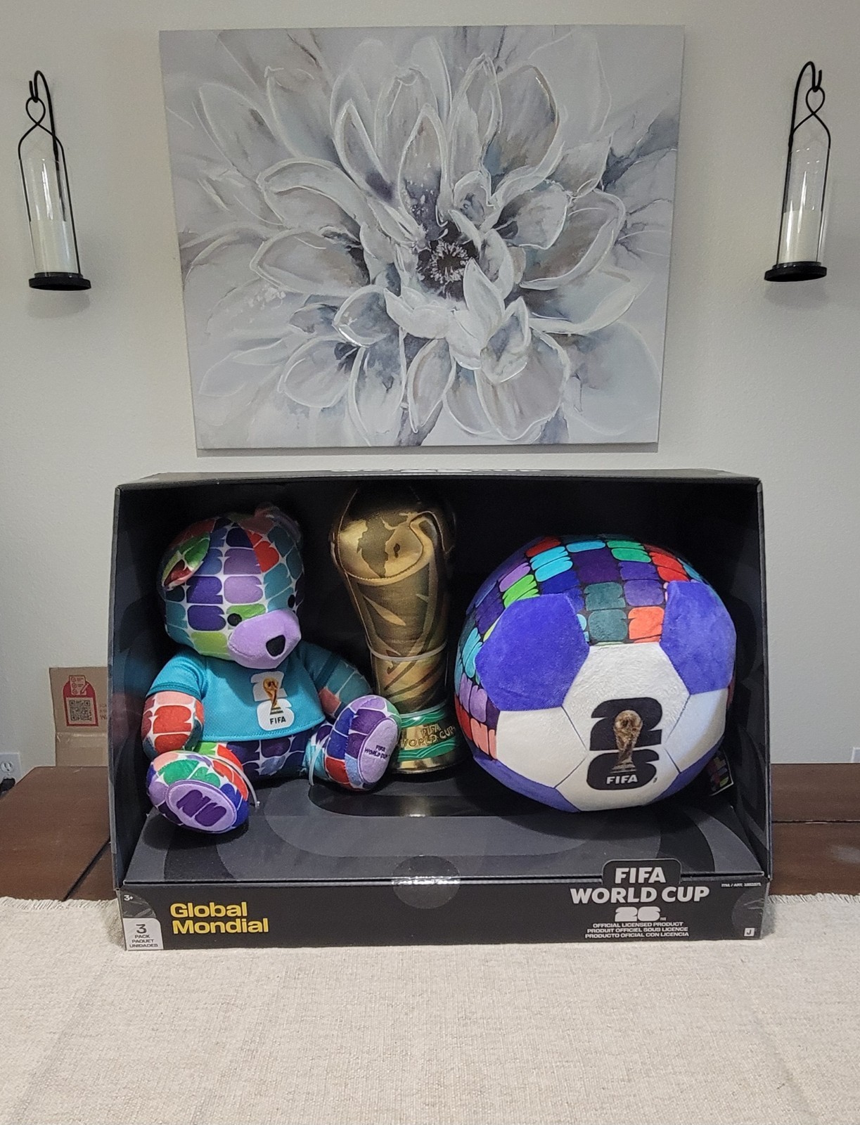 FIFA World Cup 2026 3 Pack Plush Bear Mascot, Trophy, Ball - Collectors