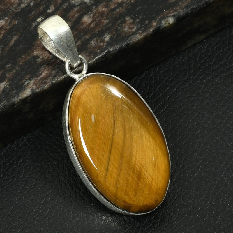 Tiger Eye Gemstone Ethnic Handmade Pendant Jewelry Gift For Women 2.32" AP-36739