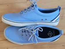 Sperry Men's SeaCycled Striper II CVO Sneaker size 12 Light Blue Deck Shoes
