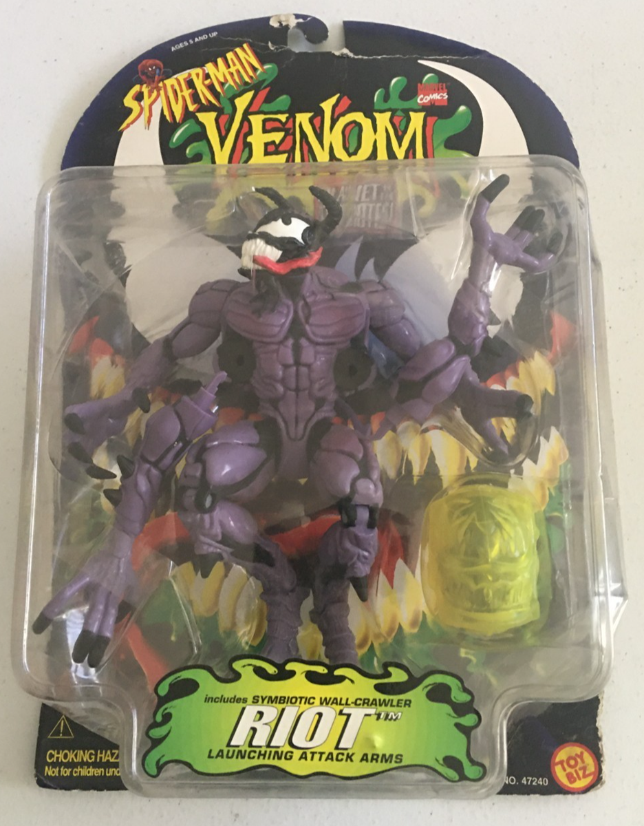 Vintage 1996 ToyBiz Spider-Man Venom Planet Of Symbiotes RIOT