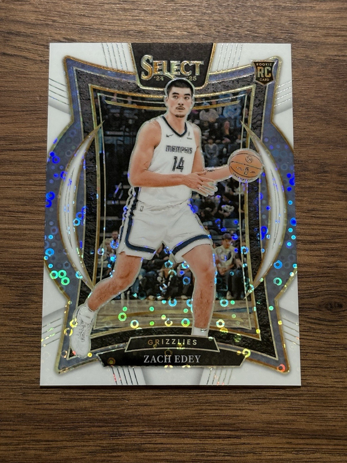 2024-25 Panini Select Zach Edey #98 RC Rookie Concourse Disco White Prizm /75