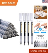 12 Pieces Rolling Ball Pens 0.5 mm Japanese Quick Drying Fine Point Pens Liqu...