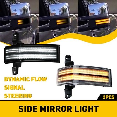 SMOKED Switchback LED Side Mirror Light FOR 2014-2018 Chevy Silverado GMC Sierra