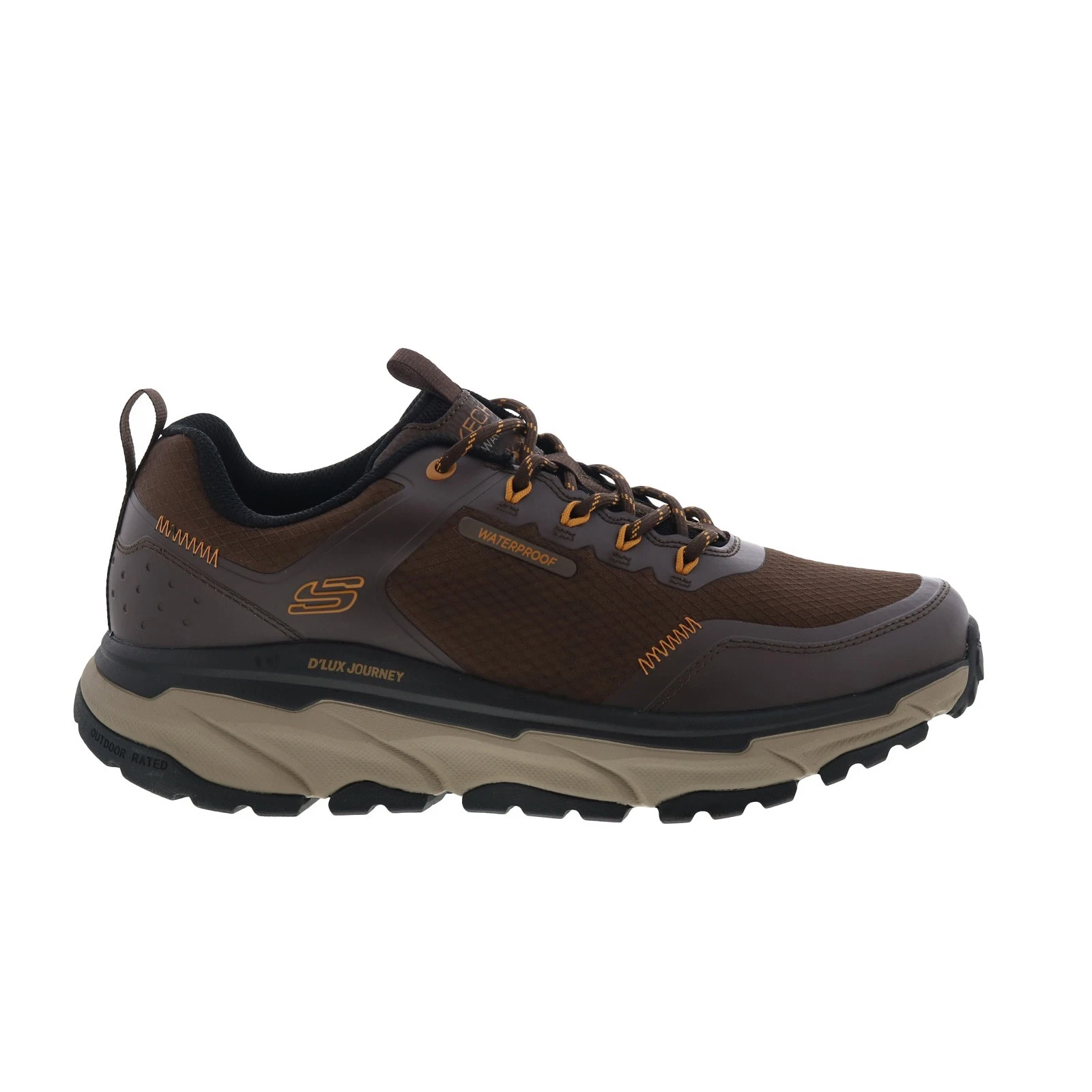 Skechers Waterproof D'Lux Journey - Slate Peak Mens Brown Athletic Shoes