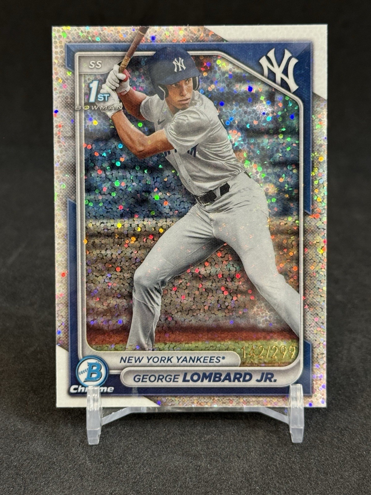 2024 Bowman Chrome George Lombard Jr. RC 1st Bowman Speckle Refractor /299
