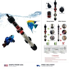 Submersible aquarium heater 100W adjustable 68-90 F for tanks up 40 gallons
