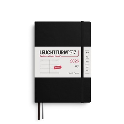 LEUCHTTURM1917 - Weekly Planner 2026, Softcover, Medium (A5), Black