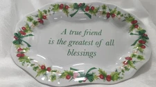 Spode Holiday Trinket Soap Dish 'A True Friend is the Greatest of All Blessings"