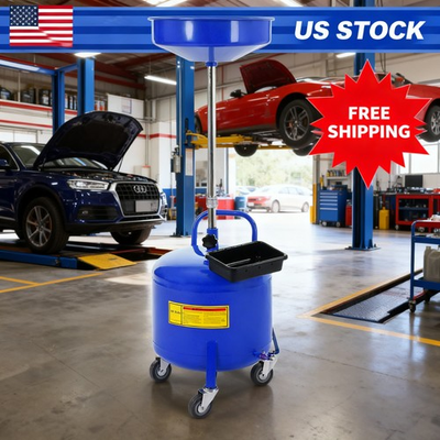 #ad Mobile Waste Oil Drain Tank Adjustable Height 37.8quot; 62.6quot; Overhead Oil Gallon 8 $77.70