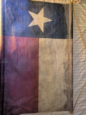 Texas Flag Wall Decoration  Burlap-like Material About 3.5'x2'