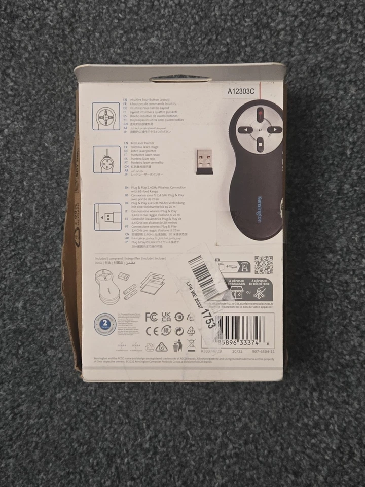 Kensington Nano Wireless Presenter Receiver with Red Laser - Brand New Sealed - Image 2 of 3