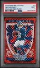 2025 Rookies and Stars Jaxson Dart (RC) Crusade #11 Red Plaid PSA9 MINT POP2