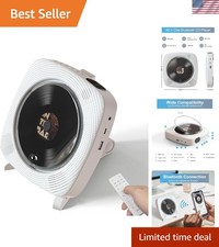 Bluetooth CD Player with Built-in Speakers, AUX USB - Wall Mountable Compact