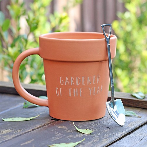 Plant Pot Mug and Shovel Tea Spoon - Choose Design - Picture 3 of 16