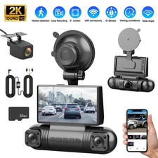 2K WIFI Dash Cam 4 Lens Front/Rear/Inside Recorder G-sensor Parking Monitor 32G