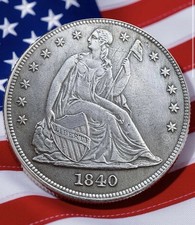 1840 Seated Liberty Style Collector Token – Antique Silver-Tone Finish