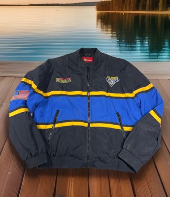 North American Outdoors Mens Blue Black Full Zip Fisherman Windbreaker Size L