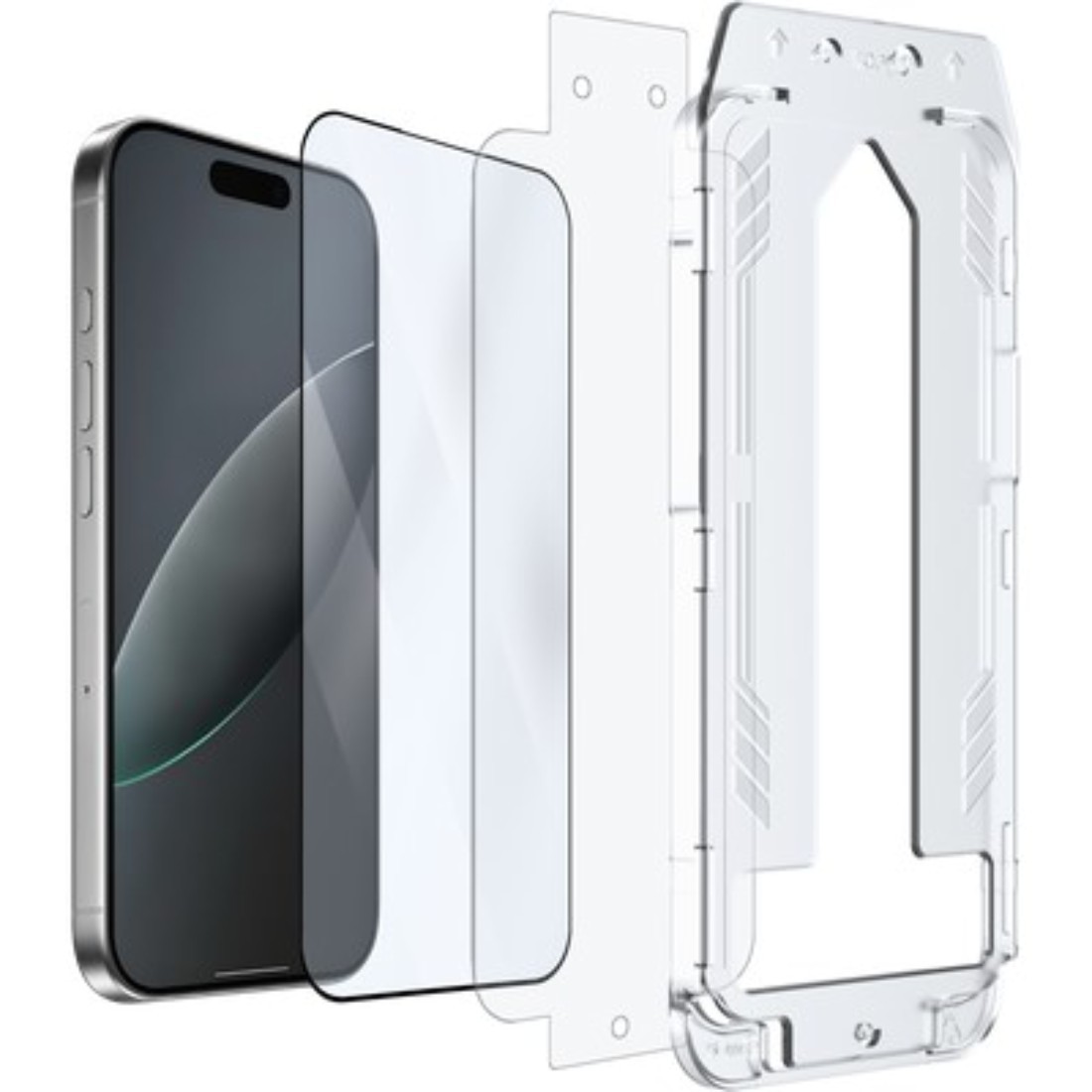 Verre de protection iPhone 17 avec applicateur de pose précis en verre trempé transparent