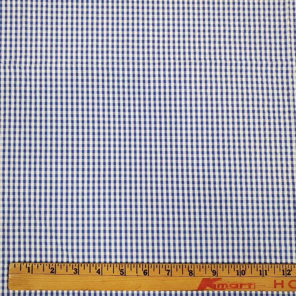 Vintage Plisse Fabric Blue White Gingham Seersucker 3 Yards x 57 - Image 2 of 4