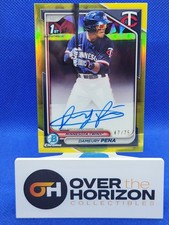 2024 1st Bowman Chrome Prospect Autographs Dameury Pena Yellow Refractor /75