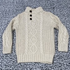 Baby GAP Fisherman Sweater Cable Knit Three Button Shawl Size Toddler 2 Years