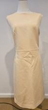 Anne Klein Womens 14 Buttercream Sleeveless Stretch Sheath Dress Career Office