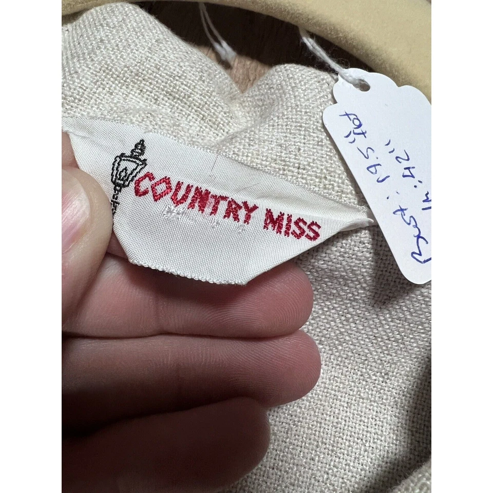 VINTAGE 70’s Shirtwaist Size 8 Shift Dress Country Miss Cotton Short Sleeve - Image 4 of 4