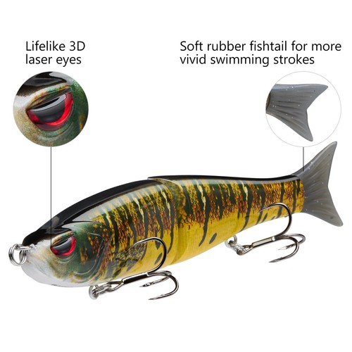 Jointed Swimbait Glide Baits for Bass, Pike, Salmon, Trout, and Muskie Fishing - Picture 4 of 6