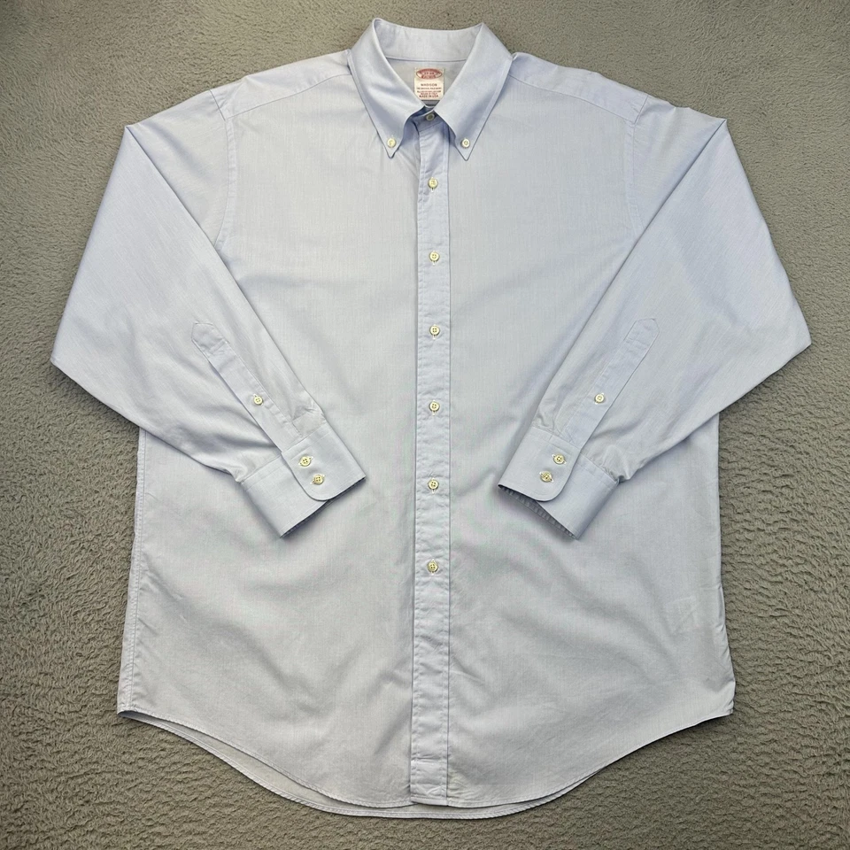 Brooks Brothers Shirt Mens 17-34 Light Blue Madison Egyptian Cotton Made in USA - Image 2 of 4