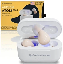 Audien Atom Pro 2 Rechargeable Wireless OTC Hearing Aids
