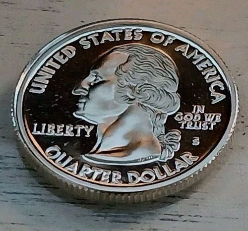 2000-S Cameo PROOF 90% SILVER "New Hampshire" STATE Washington Quarter! Free Sh. - Picture 5 of 6