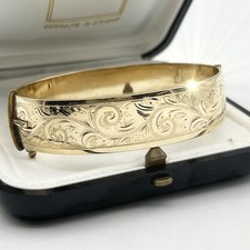 Antico Bracciale da donna in metallo placcato Oro braccialetto a fascia rigida