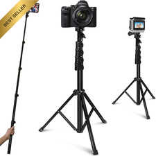 64 Inch Selfie Stick Tripod, Detachable and Retractable 2-In-1 Phone Tripod for