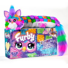FURBY DJ Interactive Toy, Neon Star, Snuggly Electronic Plush, Music, Lights, Mo