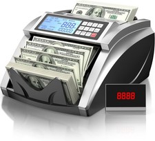 Money Counter Machine with Value Bill Count, Cash Counter for Dollar, Euro with