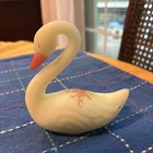 Vintage Fenton Art Glass Swan Hand Painted 4" Signed by Artist