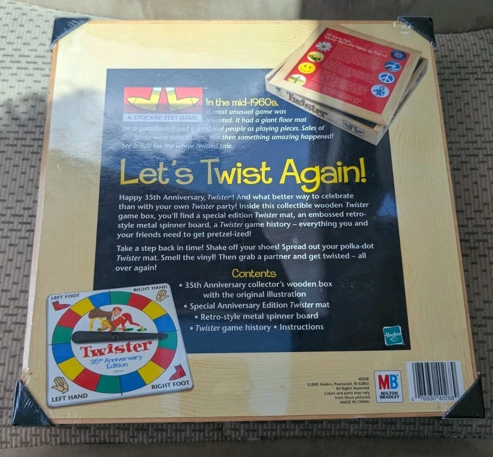 Twister 35th Anniversary Edition Wood Box Hasbro Nostalgia Series NEW SEALED! - Image 2 of 2